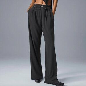 ALO Yoga Black Wide-Leg Trousers